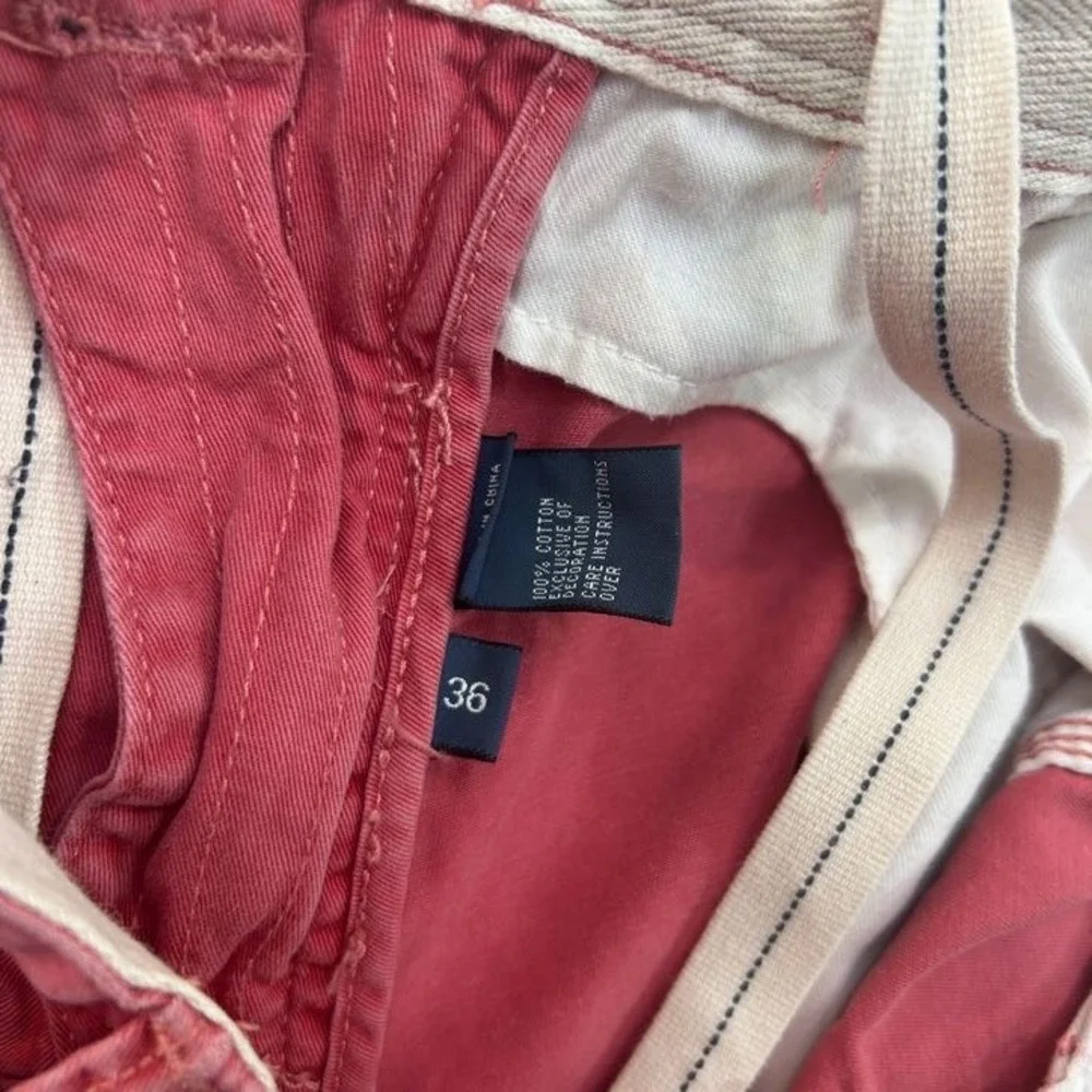 Polo Ralph Lauren Mens Relaxed Fit Chino Shorts Red Cotton Size 36